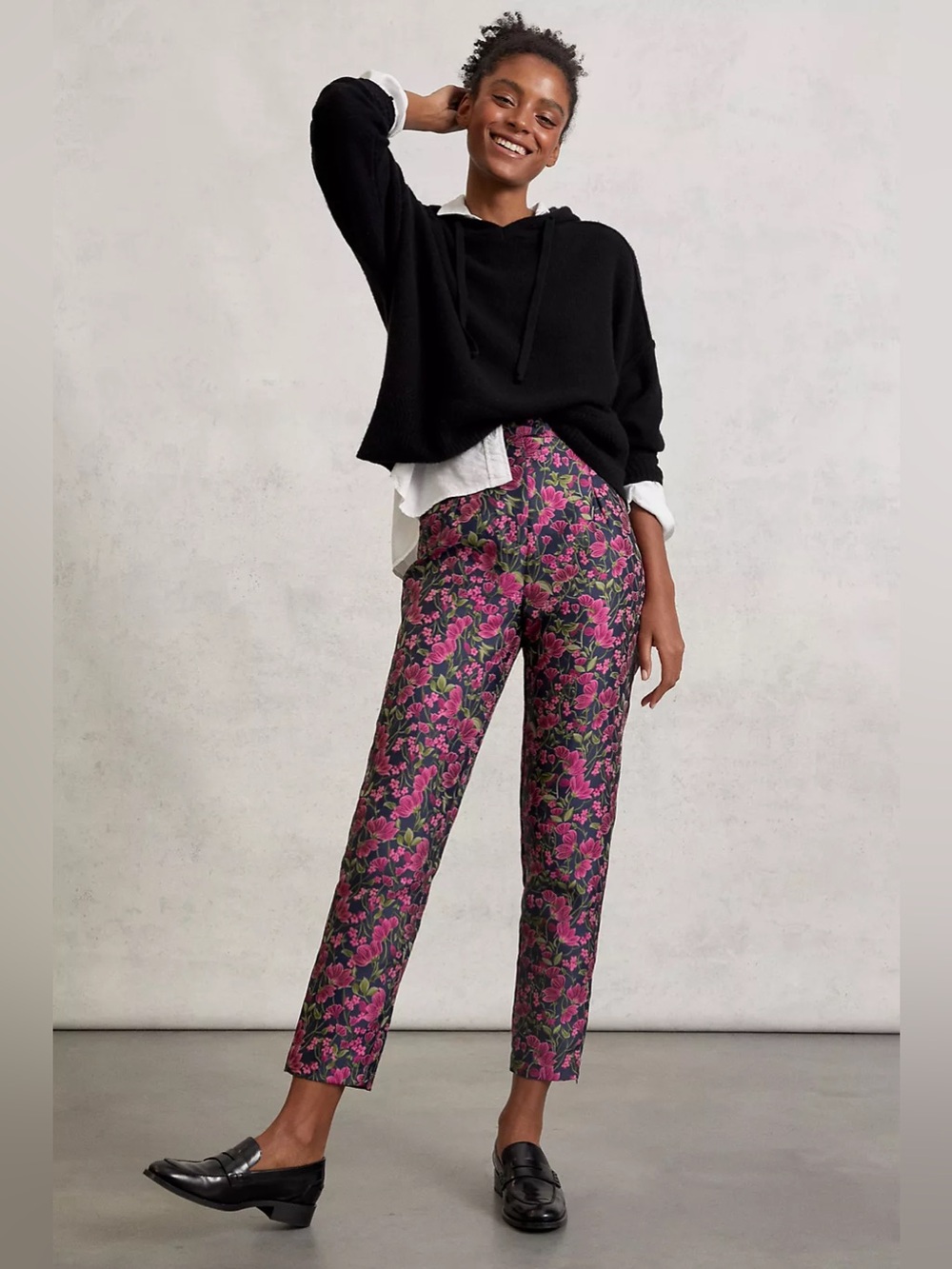 Anthropologie En Saison Lilija Straight Jacquard Trousers